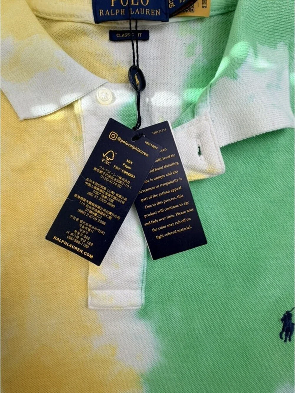New Polo Ralph Lauren Mens Polo Shirt LT Multicolor Tie Dye Classic Fit
